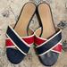 J. Crew Shoes | J Crew Cora Slide Flat Sandals Size 7.5 | Color: Blue/Red | Size: 7.5