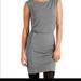Athleta Dresses | Athleta Ruched Westwood Micro Stripe Dress Size M | Color: Black/Gray | Size: M