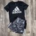 Adidas Matching Sets | Adidas Black And Grey Matching Shorts And Shirt | Color: Black/Gray | Size: 2tb