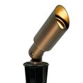 GKOplus Mini Size Brass Landscape Spotlight Low Voltage 12V AC/DC Outdoor Directional Uplight 180 Lumens 3W MR8 LED Bulb ABS Ground Stake Included 2700K Warm White Garden Patio Trees Spot Uplight