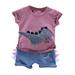 Qufokar Aunt Gifts From Nice Toddler Boy Fall Outfits Tops Letter Baby Outfits Shirt T Shorts Set Cartoon Print Boys Toddler Boys Outfits&Set