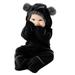 Qufokar Cute Baby Girl Clothes Trench Coat Girl Jumpsuit Romper Boy Ears Footed Hooded Baby Coat Bear Fleece Girls Coat&Jacket