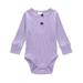 Qufokar Toddler Tshirt Bubble Romper Long Sleeve Baby Romper Kids Toddler Baby Girls Boys Long Sleeve Solid Ribbed Romper Bodysuit Outfits Clothes
