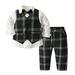 Qufokar Baby Boy Clothes Baby Boy Clothes With Airplanes Toddler Boys Long Sleeve T Shirt Tops Plaid Vest Coat Pants Child Kids Gentleman Outfits
