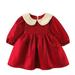 Qufokar Cute Summer Outfits Dress Size 5 Toddler Kids Children Baby Girls Patchwork Long Ruffled Sleeve Bowknot Princess Dress Clothes Outfits