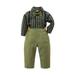 Qufokar Toddler Overalls for Boys Baby Boy 4 Piece Outfit Toddler Boy Clothes Baby Boy Clothes Baby Stripe Shirt Suspender Pants Set Outfit