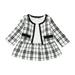 Qufokar 0-3 Month Girl Size 2T Girls Clothes Toddler Girls Outfit Fashion Small Fragrance Long Sleeves Plaid Dress Coat 2Pcs Set Outfits