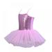 SILVERCELL Girls Camisole Ballet Leotards Sparkly Dance Dress with Tutu Skirted Sequin Ballerina Costume for Toddlers 3-8 Years