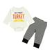 Qufokar 6 Months Girl Clothes New Baby Blanket Gift Kids Toddler Baby Girls Autumn Thanksgiving Print Striped Cotton Long Sleeve Long Pants Tops Romper Bodysuit Set Outfits Clothes