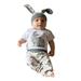 Qufokar Little Girl Winter Clothes New Baby Blanket Gift Printed Outfits Rabbit Bodysuit+Pants Easter Baby Boys Hat Girls Romper Girls Outfits&Set