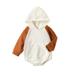 Qufokar Little Planet Organic Carters Boy Clothes 24 Months Baby Boy Girl Fall Clothes Oversized Hooded Pullover Sweatshirt Romper Color Block Long Sleeve Bodysuit Outfits