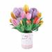 Mother s Day Tropical Bloom Anniversary for Birthday Rose/Lily/Sunflower/Tulip 3D Pops-up Bouquet Daisy/Carnation Paper Flowers TULIP