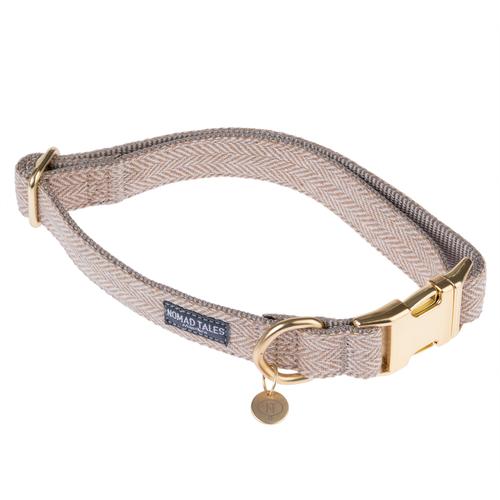 Nomad Tales Calma Halsband, Sand Größe L: 37-61cm Halsumfang B 25 mm Hund