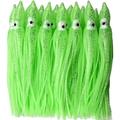 15cm Octopus Fishing Lures Squid Skirt Bait Glow in Dark Luminous Soft Trolling Fishing Lure Saltwater 6in Luminous Green (10pcs)