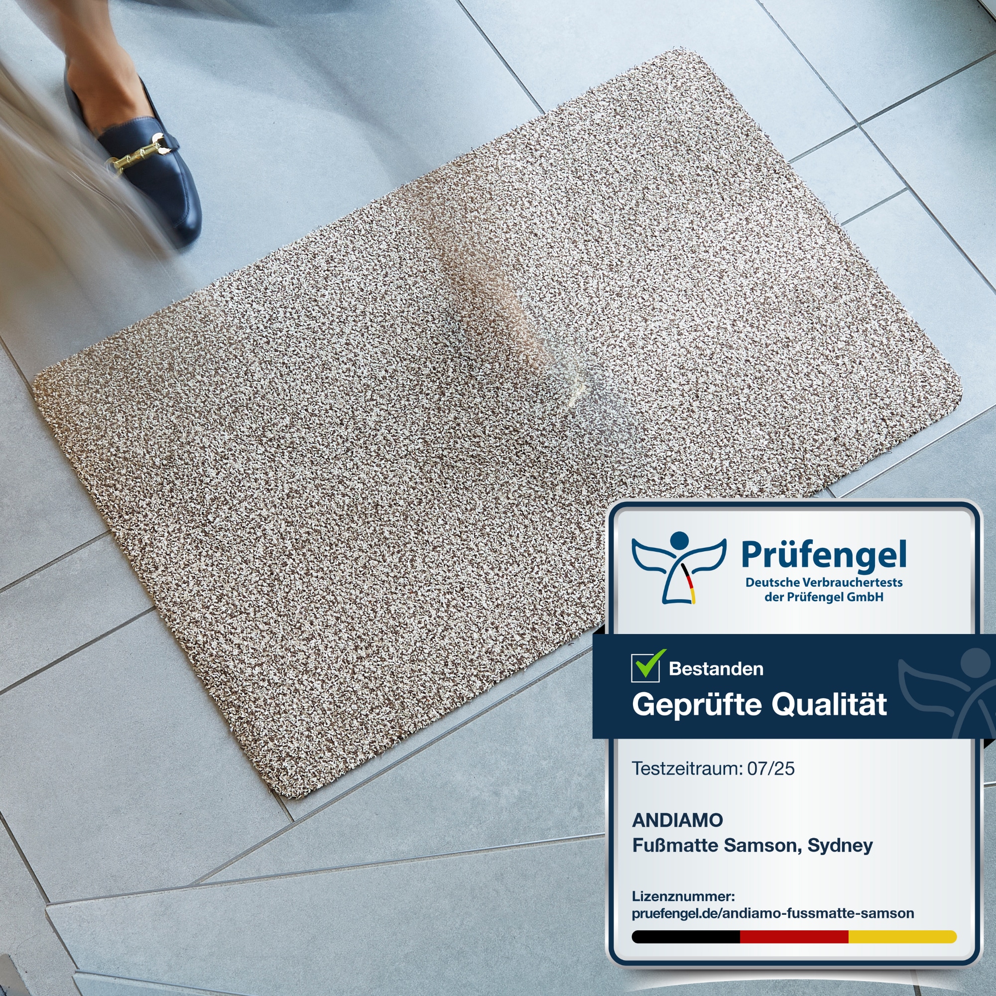 Fußmatte OTTO HOME "Sydney, Made in Netherlands", beige (hellbeige), B:100cm H:6mm L:150cm, Baumwolle, Teppiche, Fußmatte, Schmutzfangmatte, melierte Optik, rutschhemmend, für In- und Outdoor Image