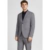 Sakko JACK & JONES "JPRFRANCO BLAZER NOOS", Herren, Gr. 50, grau (light grau melange), Web, Obermaterial: 78% Polyester, 17% Viskose, 4% Elasthan, 1% sonstige Fasern, meliert, modisch, slim fit, Langarm 1-Knopf-Manschette, Sakkos