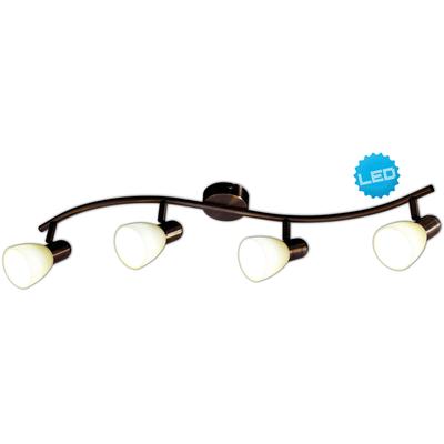 NÄVE LED Deckenspot "Mestre", braun, Ø 7,20cm H: 14,00cm, Lampen, 4er LED Wand-u. Deckenspot, E14, braun, Glasschirm weiß Image