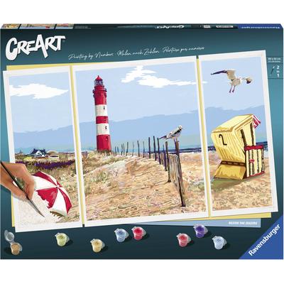 Malen nach Zahlen RAVENSBURGER "CreArt, Beside the Seaside", bunt, Malvorlagen, KinderB:80cm H:50cm, Made in Europe, B:80cm H:50cm