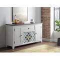 "Monterey 65"" Solid Wood Dining Server, White Stain and Grey - Martin Svensson 5908936"