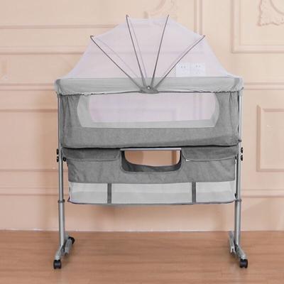 Haloyo - Beistellbett Babybett Wickeltisch Wickelregal Babywiege mit Matratze Rollen Mückennetz