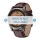 Police watch strap 13453JSU-61 Leather Brown + brown stitching