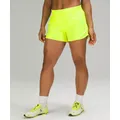 lululemon – Women's Hotty Hot High-Rise Lined Shorts – 4" – Color Yellow/Neon – Size 12