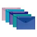 Snopake Polyfile - document wallet - for A5 - capacity: 75 sheets - electra blue, electra green, electra pink, electra purple, electra turquoise (pack of 5)
