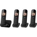 PANASONIC KX-TGC424EB Cordless Phone with Answering Machine - Quad Handsets - Black