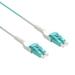 Cable Central LLC Fiber Optic Cable 10 Pack 3M (9.8 Feet) LC to LC Fiber Patch Cable Uniboot LC/UPC-LC/UPC OM3 Multimode Duplex OFNR Aqua Fiber Optic Patch Cable With Optical Fiber Cable