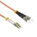 Cable Central LLC 2m LC/UPC ST/UPC OM2 Multimode Duplex OFNR Fiber Optic Patch Cable - 6.5 Feet