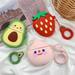 For Apple Airpods Pro Case Silicone Protective Cover Cute 3D Fruit Strawberry Peach Avocado Pattern Heavy Duty Case Cover