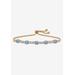 Women's 1.60 Cttw. Birthstone And Cz Gold-Plated Bolo Bracelet 10" by PalmBeach Jewelry in March