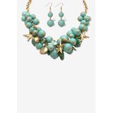 Women's 2 Piece Sea Life Jewelry Set In Yellow Goldtone by PalmBeach Jewelry in Blue