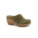 Wide Width Women's Mackay Clog by SoftWalk in Dark Olive Nubuck (Size 7 1/2 W)