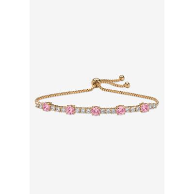 Women's 1.60 Cttw. Birthstone And Cz Gold-Plated Bolo Bracelet 10" by PalmBeach Jewelry in June