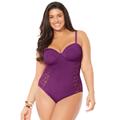 Plus Size Women's Crochet Underwire One Piece Swimsuit by Swimsuits For All in Spice (Size 16)