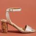 Anthropologie Shoes | Anthropologie Elizabeth Cork-Heeled Sandals | Color: Gold | Size: 9.5