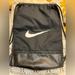 Nike Bags | ***Nwot*** Nike Black Drawstring Backpack W/ Leather Lower Half | Color: Black | Size: Os