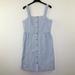 J. Crew Dresses | J Crew Women's 12 Dress White Blue Striped A-Line Button Jumper L6977 Av18 | Color: Blue/White | Size: 12