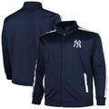 Men's Navy New York Yankees Big & Tall Tricot Track Full-Zip Jacket