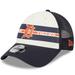 Men's New Era White/Navy Detroit Tigers Team Stripe Trucker 9FORTY Snapback Hat