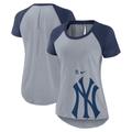 Women's Nike Heather Gray New York Yankees Summer Breeze Raglan Fashion T-Shirt