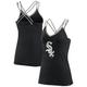 Women's Fanatics Branded Black Chicago White Sox Barrel It Up Cross Back V-Neck Tank Top