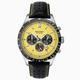 Sekonda Sekonda Velocity Chronograph Men's Watch | Silver Case & Leather Strap with Yellow Dial | 1395