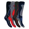 4 Pairs Boys Extra Warm Long Knee High Colourful Winter Wool Blend Ski Socks