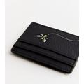 Black Leather-Look Bee Trail Card Holder New Look