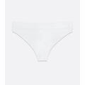 White Ribbed Seamless Thong New Look