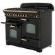 Rangemaster Classic Deluxe CDL110DFFBL/B 110cm Dual Fuel Range Cooker - Black / Brass - A/A Rated