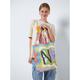 Noisy May Multicoloured Doodle N Logo Canvas Tote Bag New Look