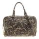 Prada Beige Talco Lace Print Cervo Leather Bowling Bag, Beige